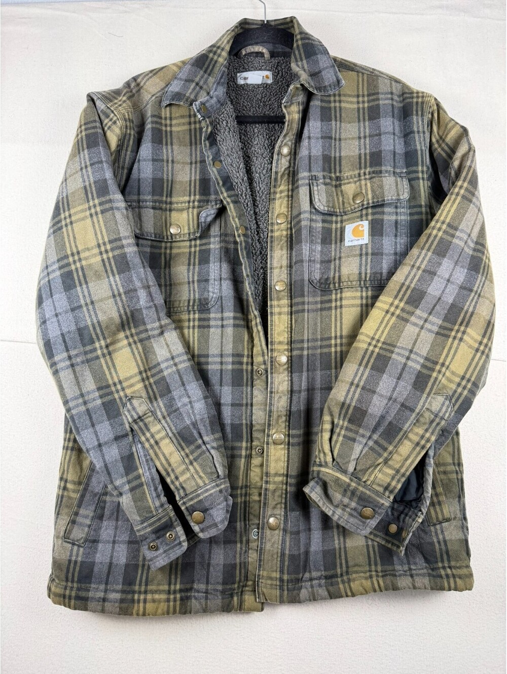 Carhartt Hubbard Sherpa Lined Buttons Up Warm Shirt Jacket